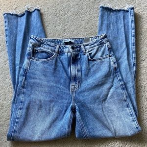 Zara full length split hem distressed jeans